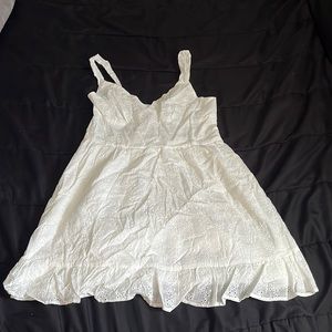 White floral embedded dress size women Large